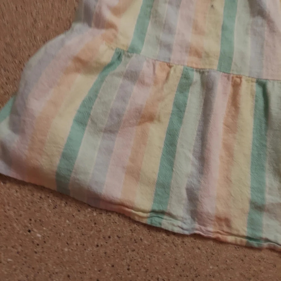 Girls size med 7/8 striped maxi tank dress pastel - Picture 3 of 7